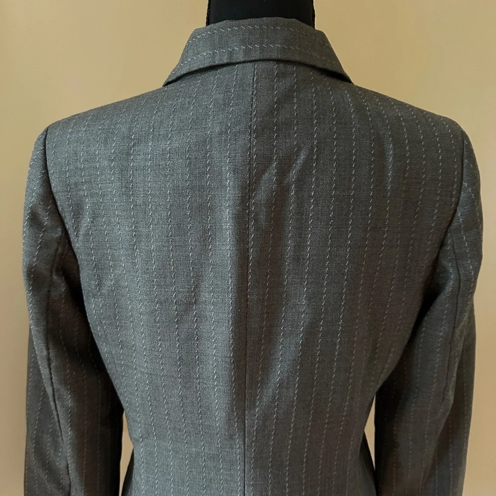 *TALBOTS* Petite Gray Long Sleeve Blazer Suit Jacket Size 4P
